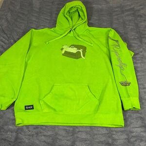 Ripndip Lord Nermal Couch Potato Neon Green Hoodie Mens Medium Graphic Pullover